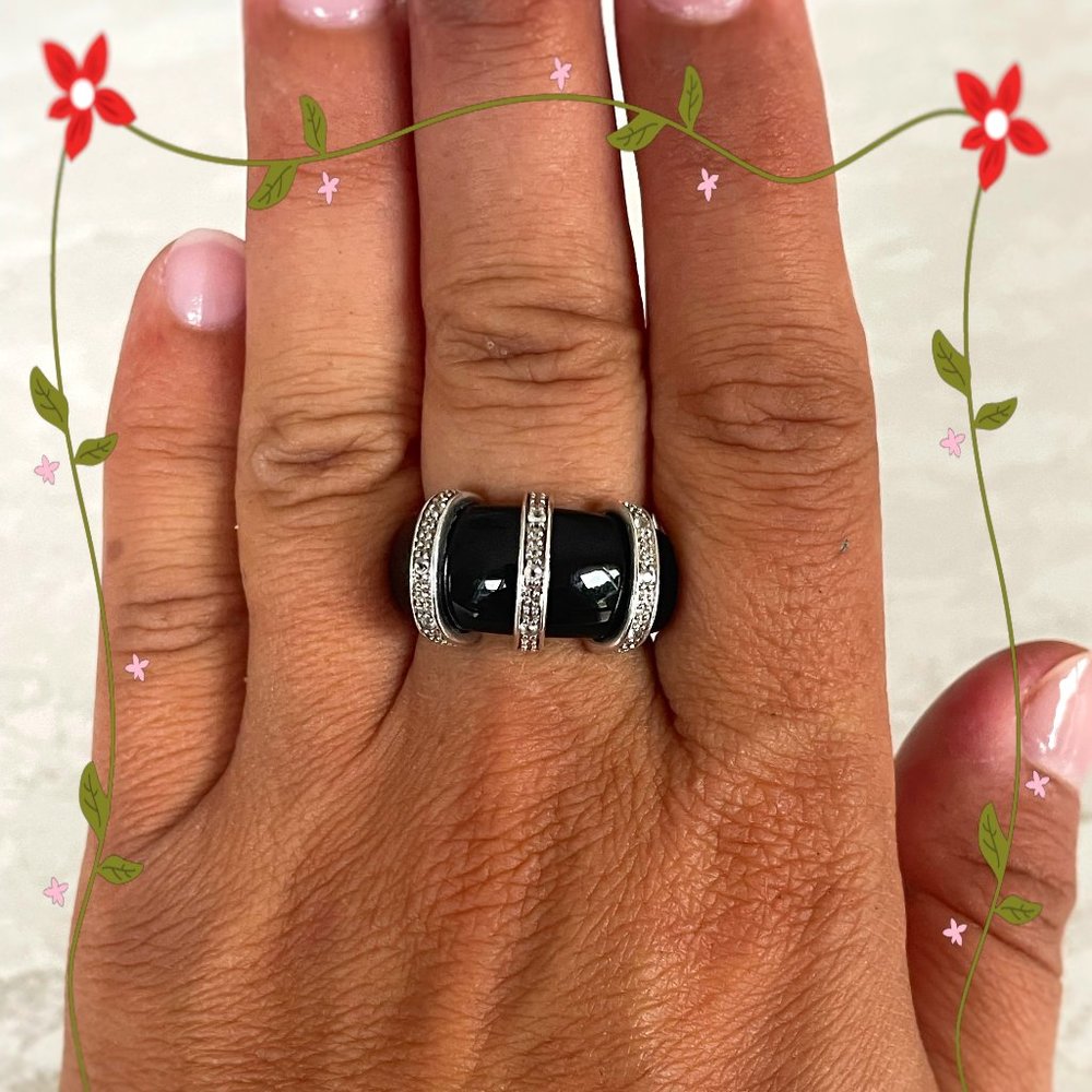 Sterling Black Onyx Sterling Silver Ring size 6